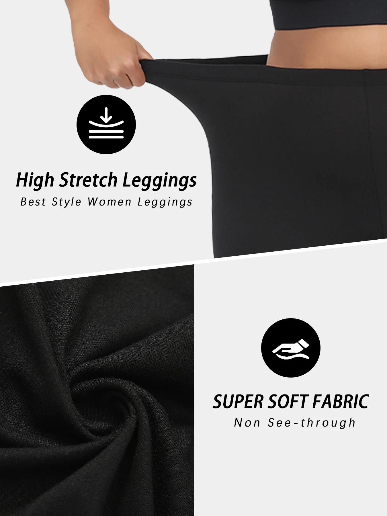 Plus Size Women's Low Rise Stretchy Leggings - Super Soft High Elastic Tights for Running Workout Training and Daily Life