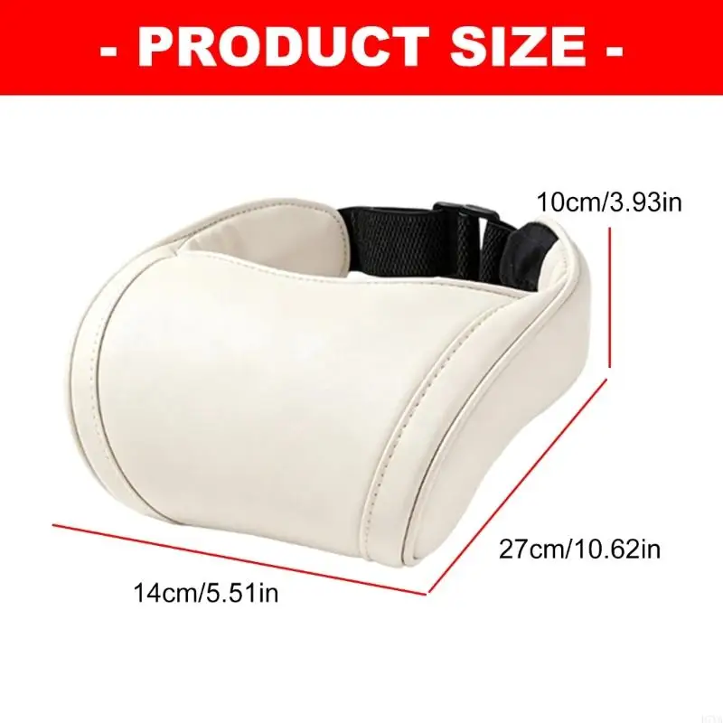 Car Headrest Neck Pillow with Curved Body, Positionable Rear Strap and Added Support for Commuting or Long Drives D7YA