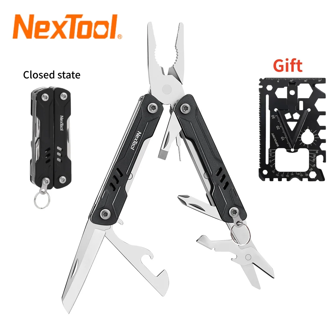 

NexTool 10 in 1 Mini Sailor Black Scissors Multitool Folding Pliers Pocket Knife Outdoor EDC Camping Multifunctional Tools
