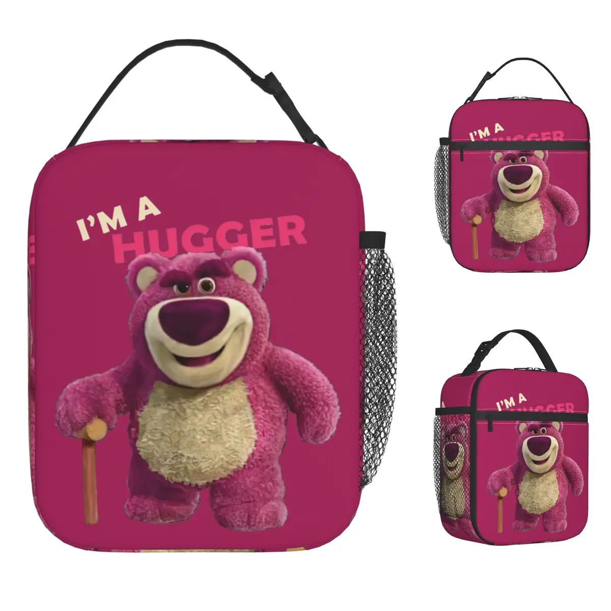 

Hugger Strawberry Bear Insulated Lunch Bags Portable Lotso Meal Container Thermal Bag Tote Lunch Box Beach Outdoor Men Women