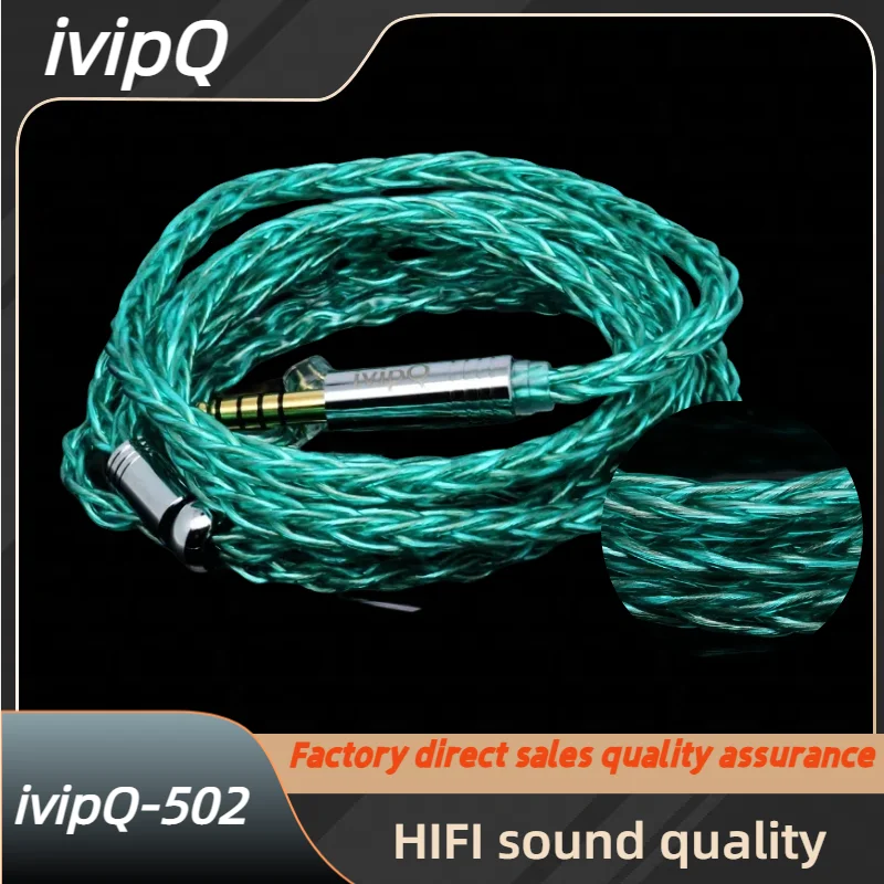 

ivipQ-502 8-Core OCC Silver Plated Graphene Earphone Upgrade Cable, With 3.5mm/4.4mm MMCX/0.78mm/IE900 For Youth M5 Olina