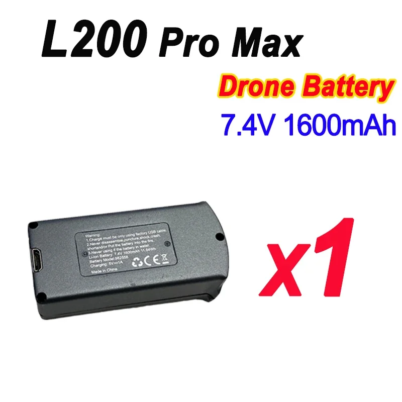 Original LYZRC L200 PRO MAX 4K Drone Battery 7.4V 1600mAh For L200 PROMAX RC Quadcopter Spare Battery Dron Parts Accessories