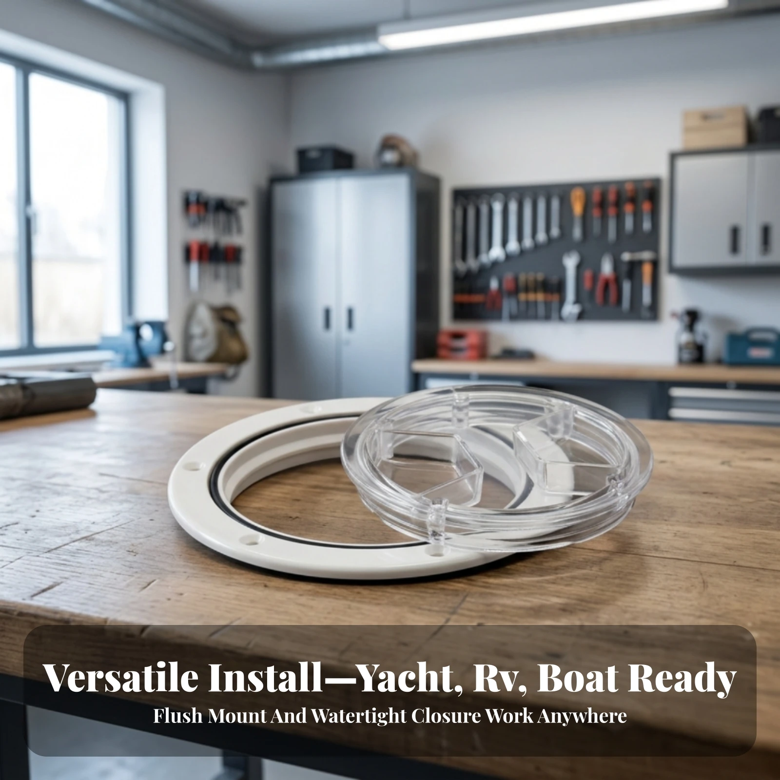 Deck Hatch Cover with Transparent Lid Easy to Install Marine Inspection Access Lid Round Deck Plate Waterproof for Boat Owners