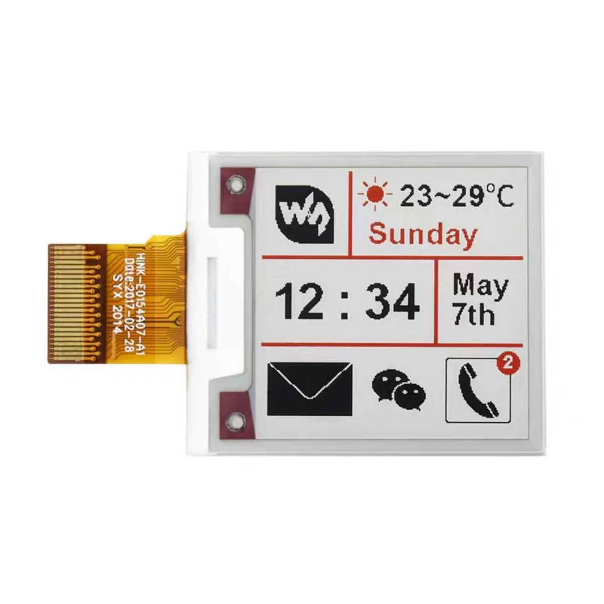 Micro Snow Raspberry Pi 4th Generation 1.54-inch Ink Screen Bare Screen B-Type Electronic Paper Screen Module Red Black White Tr