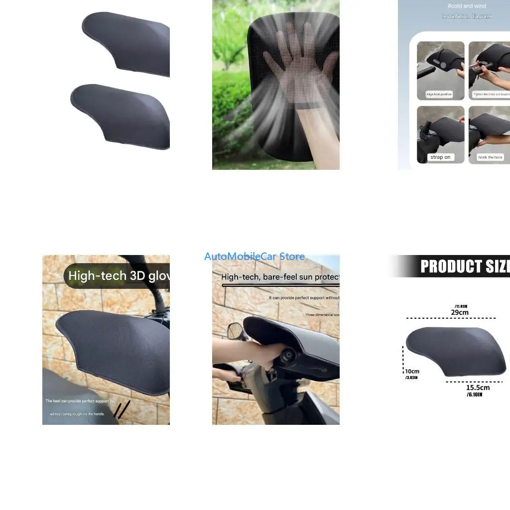 G8TE Summer Bike Handlebar Gloves for Electric Bike Use with Slip-On Hand Covers for Daily Travel