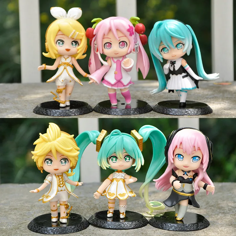 

Multiple options Hatsune Miku Anime Action Figures Rin Len Kaito PVC Singer Model Ornament Toys For Kids Birthday Gift