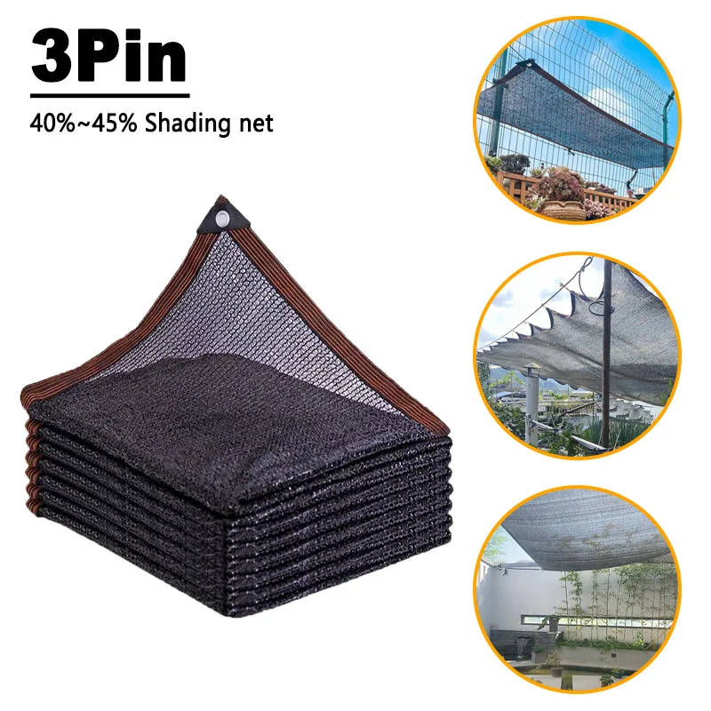 

3Pin Anti-UV Sun Shade Net Outdoor Awnings Sun Shelter Sunscreen Garden Net Garden Sunscreen Sunblock Shade Cloth Net