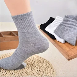 Men's Casual Business Socks Solid Color Cotton Middle Tube Socks Sweat Absorption Comfort Breathable Male Sport Socks Calcetines