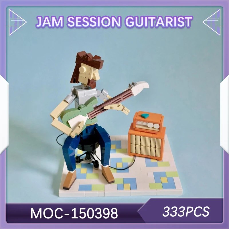 

MOC- 150398 Джем Сесси Гитарист Строительные Блоки Романтические Странствующие Певцы Модель Игрушки Атмосфера Украшения Подарки MOC- 150398