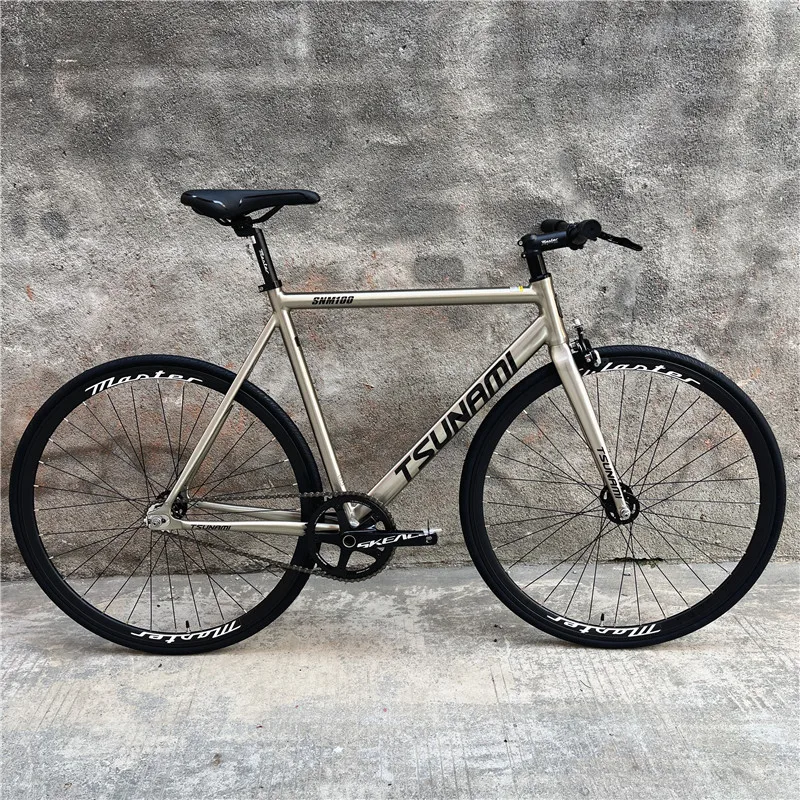 Customized 49/52/55/58CM TSUNAMI SNM100 Fixie Complete Bike Aluminum Alloy Frame Racing Wheel Single Speed Fixed Gear Bicycle