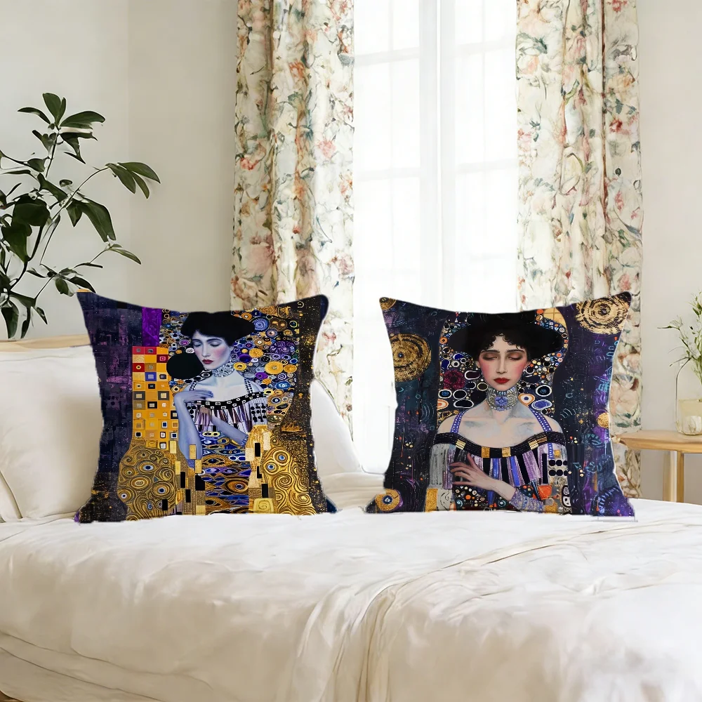 Gustav art K-klimt O-oil cushion cover For Pillow Printing Sofa Decoration Home Car Room Coffee Shop Office Nordic Simplicity