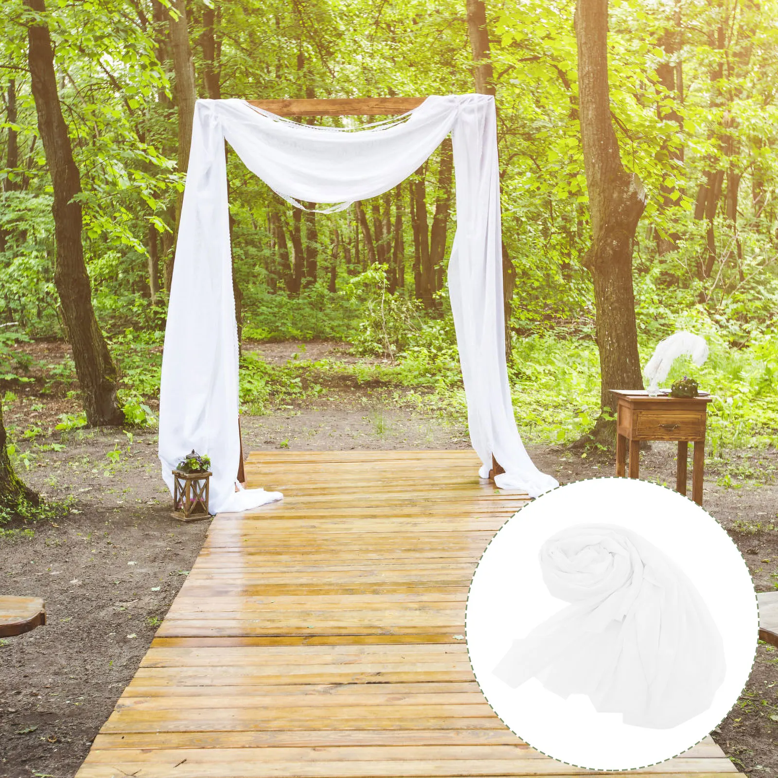 

Wedding Arch Draping Fabric Sheer Backdrop Curtain For Wedding Ceremony Decor Arch Ceiling Drape Party Supplies Chiffon