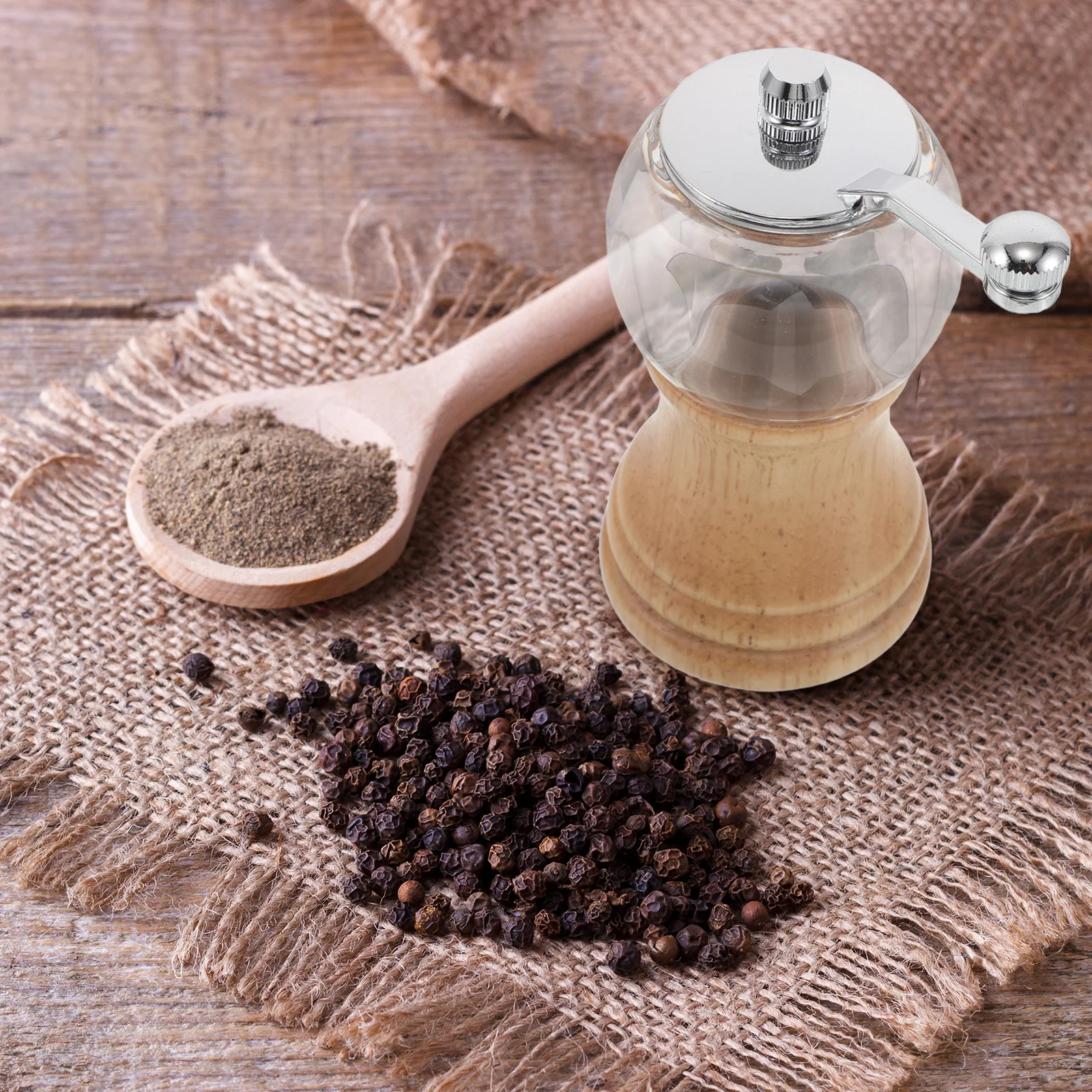 

Деревянная мельница для соли и перца, ручная мельница, ручная рукоятка, многоразовая мельница для специй с металлической ручкой для приготовления барбекю, кухни