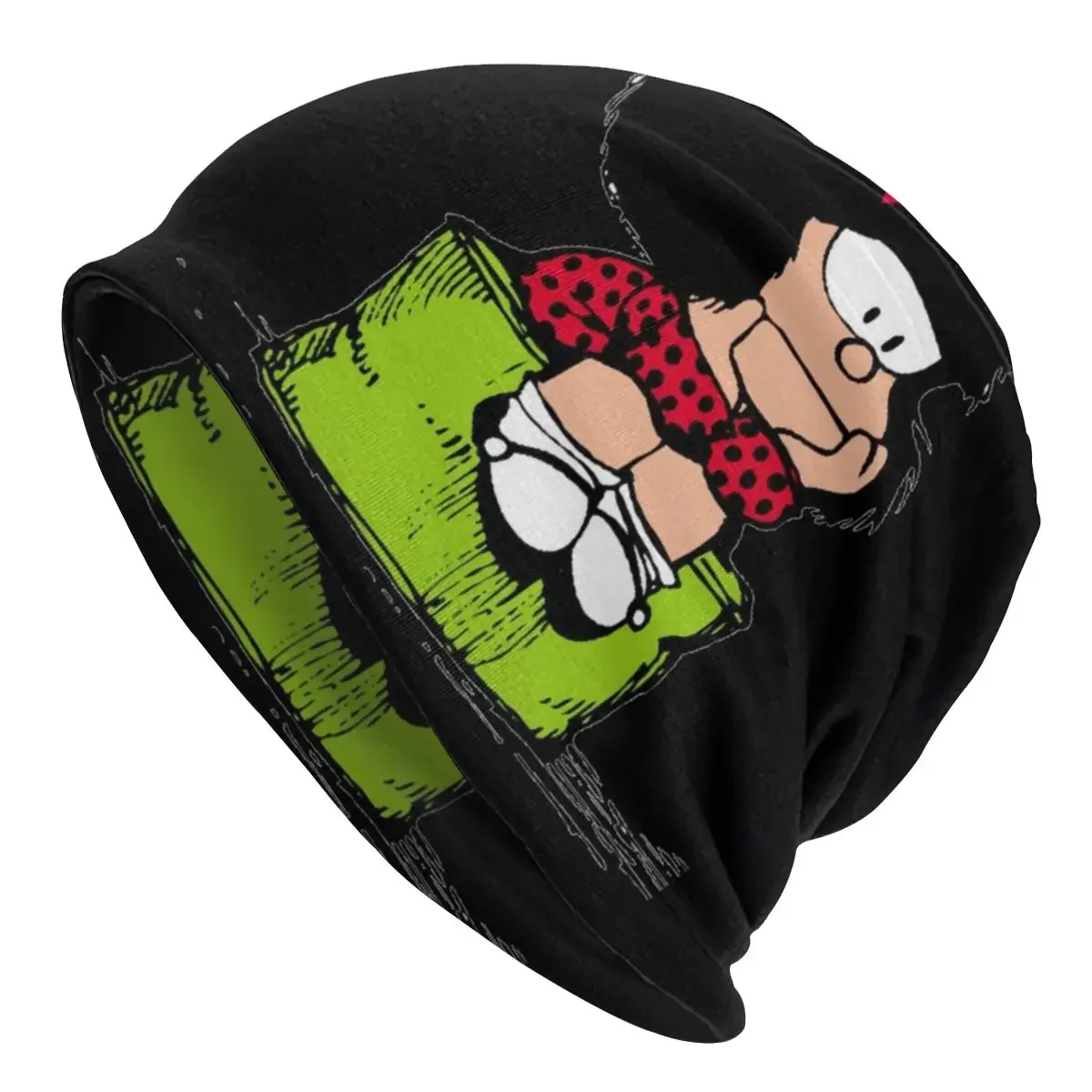 Mafalda Thinking Beanies Caps Men Women Unisex Street Winter Warm Knit Hat Adult Quino Comic Cartoon Bonnet Hats