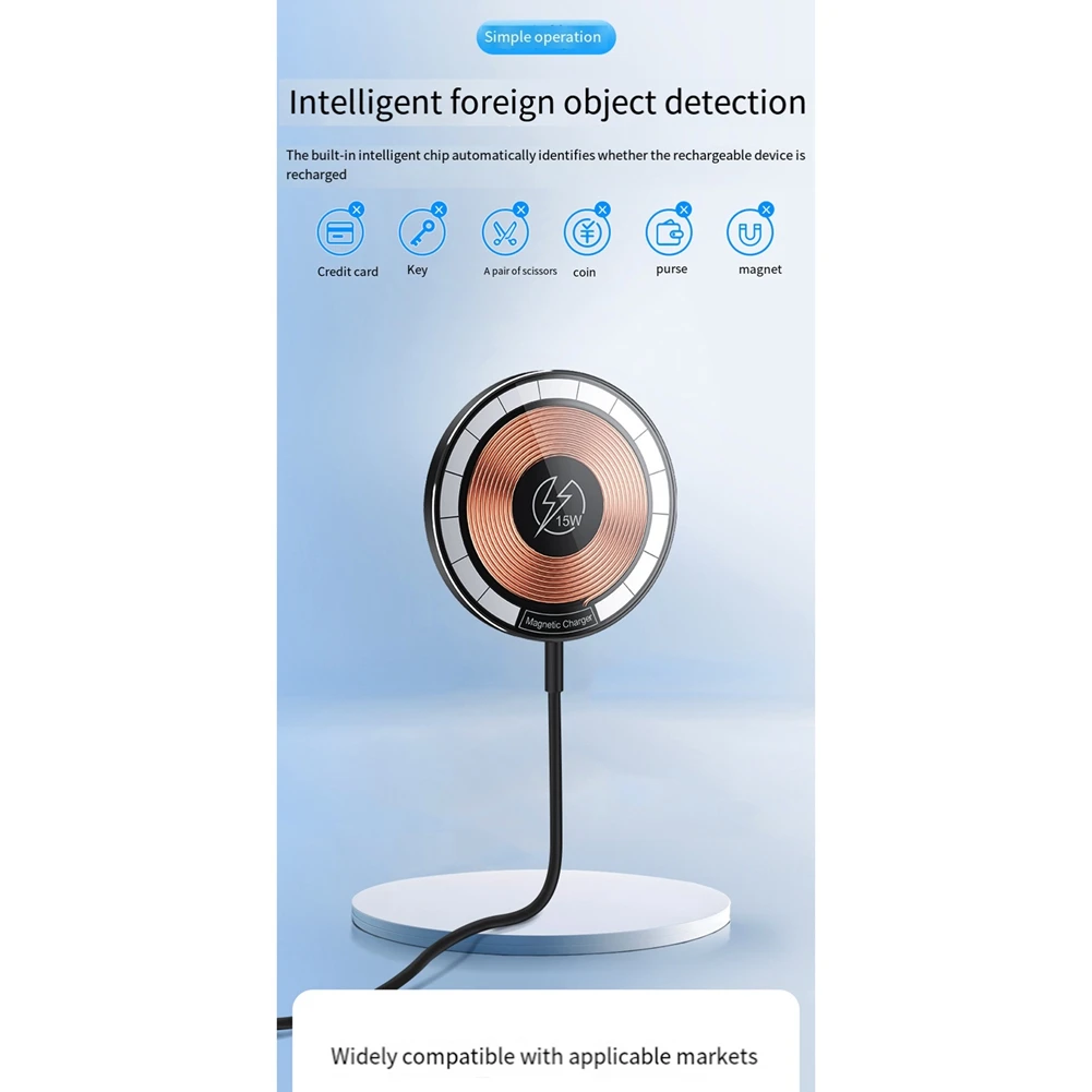 15W Magsafe Wireless Magnetic Attraction Charger Magnetic Charger For Iphone 12 13 14 15