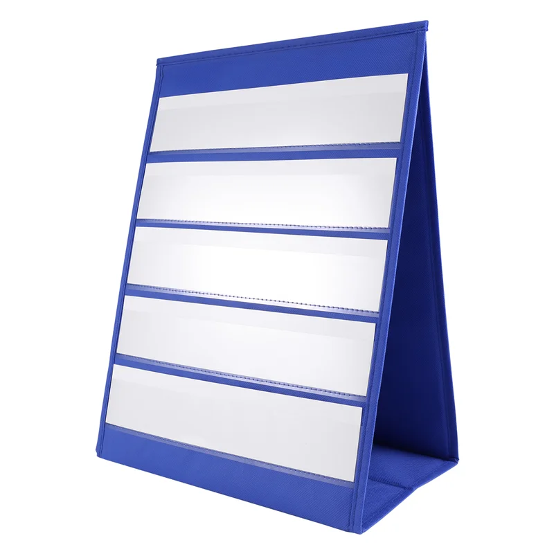 Superior-Desktop Pocket Chart Double-Sided And Self-Standing Mini Pocket Chart Stand For Individual Or Small Group (43X 33Cm)