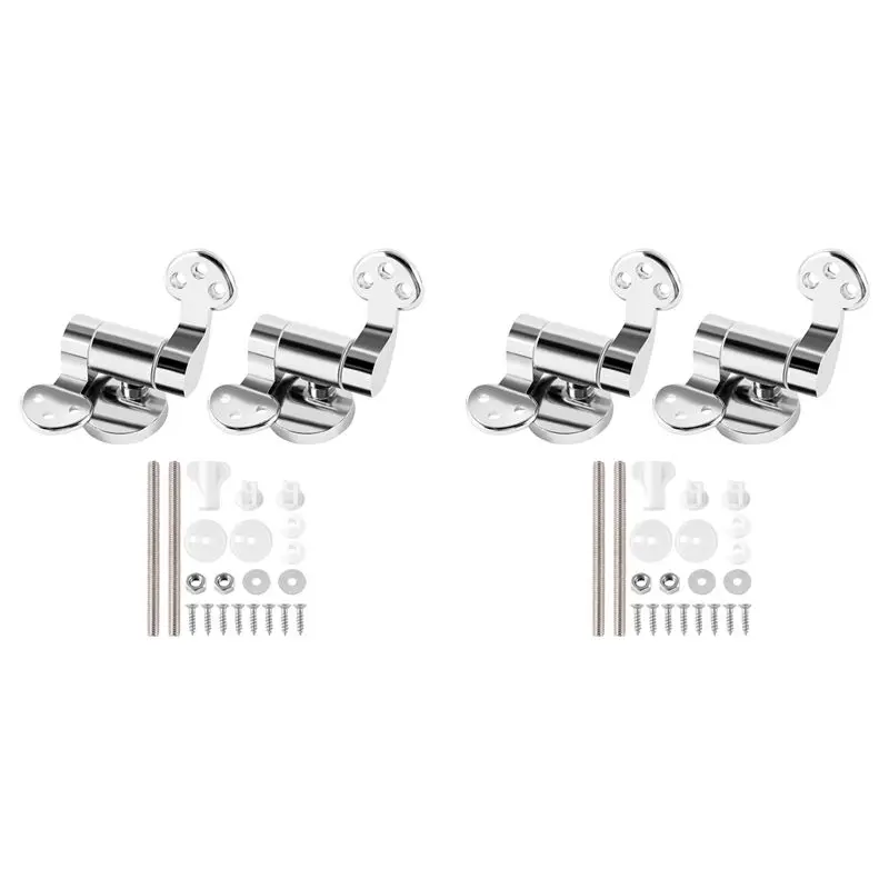 

ABRE-Toilet Seat Hinge 2Pair Replacement Stainless Steel Hinges For All Toilet Seat Cover Lid Soft Close Toilet Seat Fittings