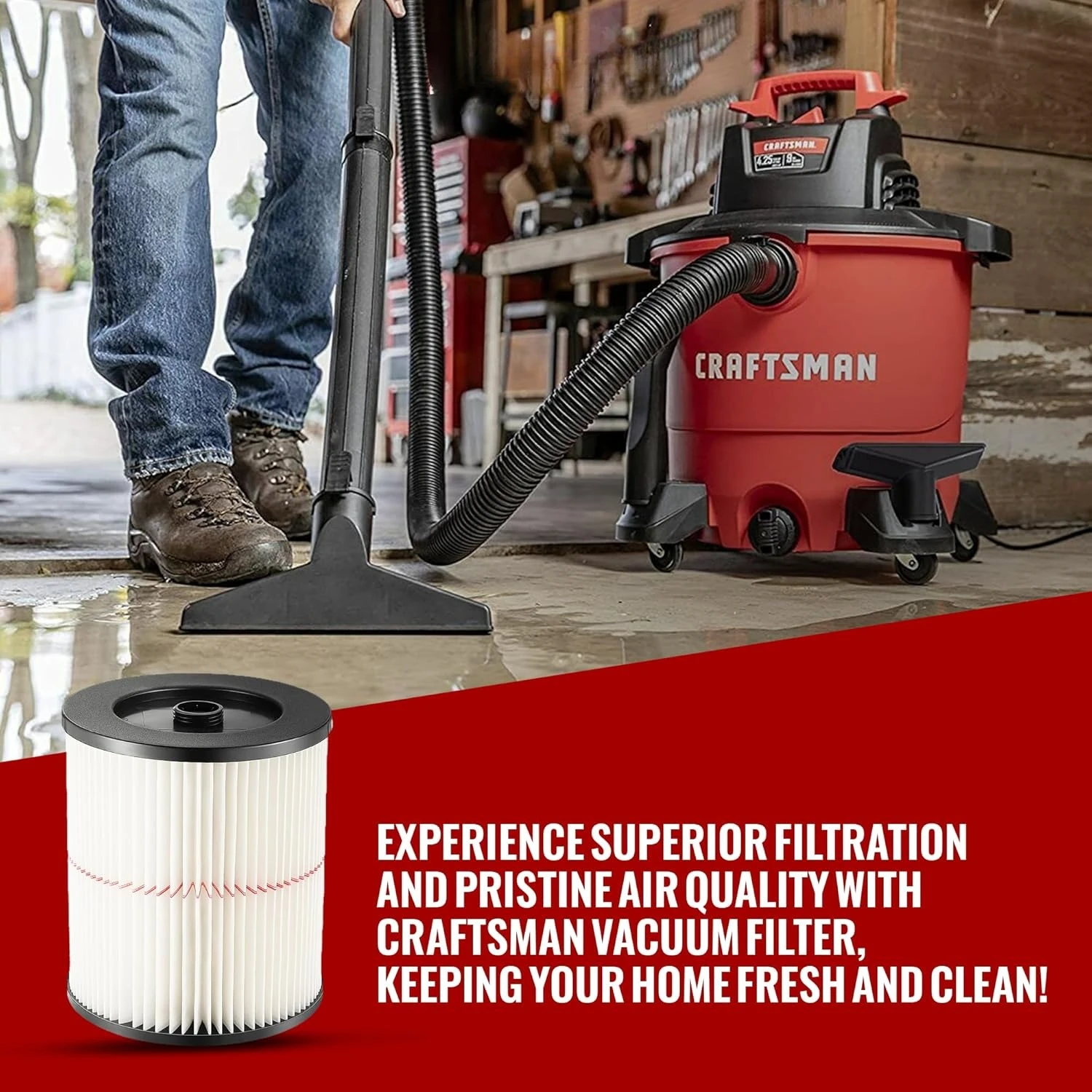 17816 掃除機フィルター職人用 9-17816 ウェット/ドライ真空洗える掃除機濾過フィット 5/6/8/12/16/32 ガロン