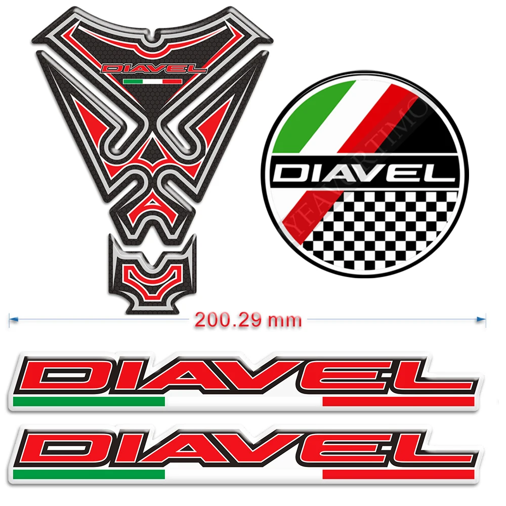 For Ducati Diavel 1260S V2 V4 Protector Tank Pad Fairing Motorcycle Stickers Emblem Logo Fender Windshield Handguard