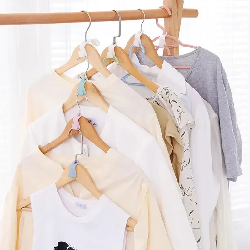 5/50Pcs Mini Clothes Hanger Connector Hook Cascading Plastic Wardrobe Coat Extendable Hanger Holder Space Saving For Closet Home