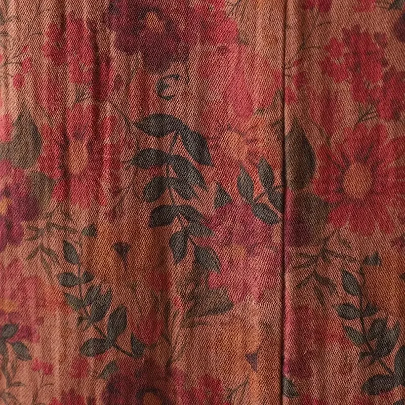 Ropa de invierno de algodón y lino para mujer, chaqueta acolchada de estilo étnico chino con hebilla Retro artística, estampado medio largo, XQ49