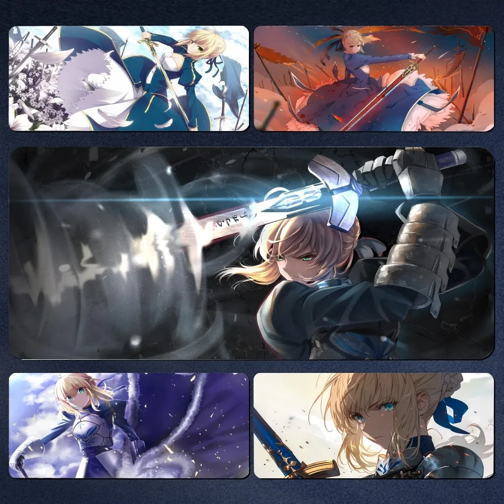 Anime Fate Stay Night Saber Mousepad Large Gaming Mouse Pad LockEdge Thickened Computer Keyboard Table Desk Mat