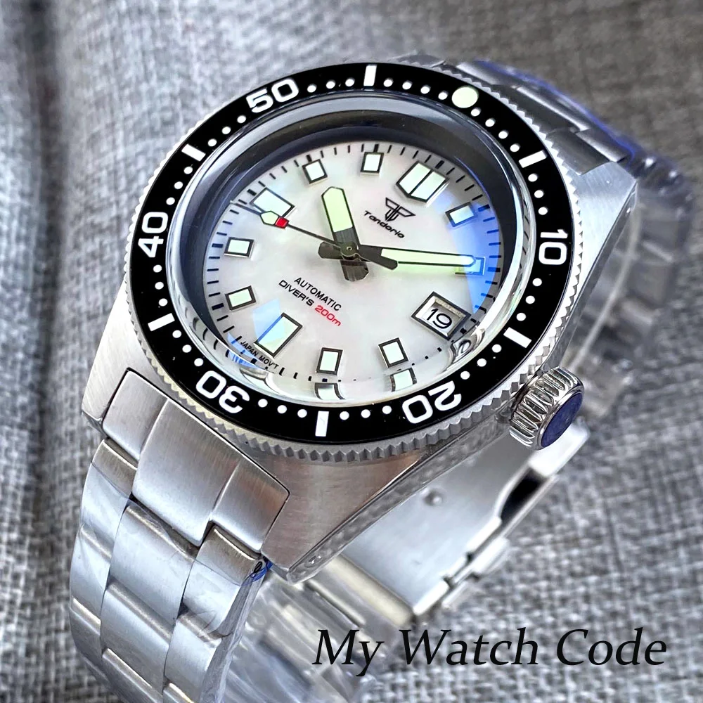 Swim 62mas Dive Automatic Mannen Watch White Shell Dial Ar Saffier C3 Lume Nh35 Movement Sport Luxe Stalen Polshorloj Reloj