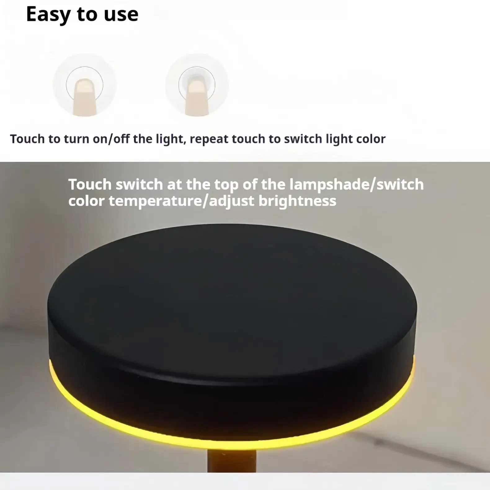 Lámpara de mesa LED de tacto Simple, lámpara de escritorio recargable, luz ambiental ajustable para mesita de noche, decoración para Bar, habitación y dormitorio, luz nocturna