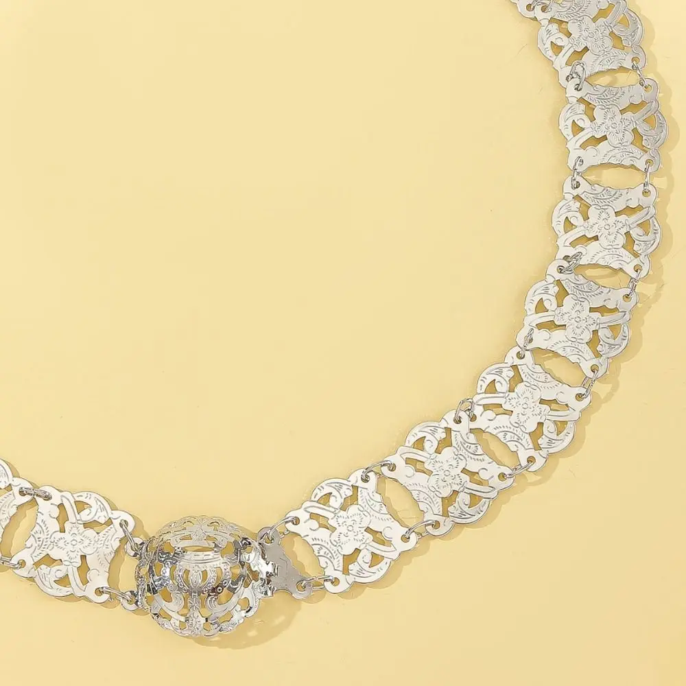 الفضة العرقية نمط حزام التقليدية شرابة معدنية الخصر سلسلة الجوف خارج تايلاند فستان رقص حزام سلاسل الطرف الديكور #2