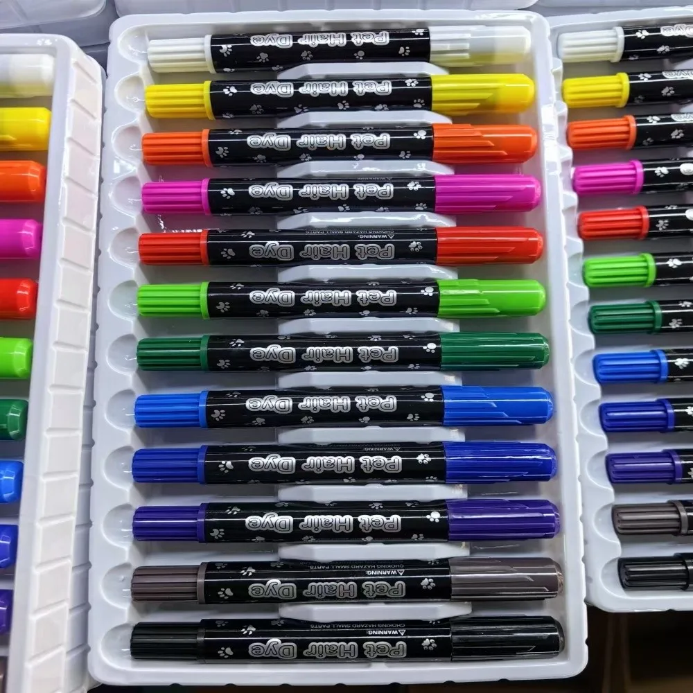 Colorful 12 Colors Pet Hair Dye Stick Non-Toxic Disposable Dog Hair Dye Water Soluble Washable Animal Marker Pet Styling