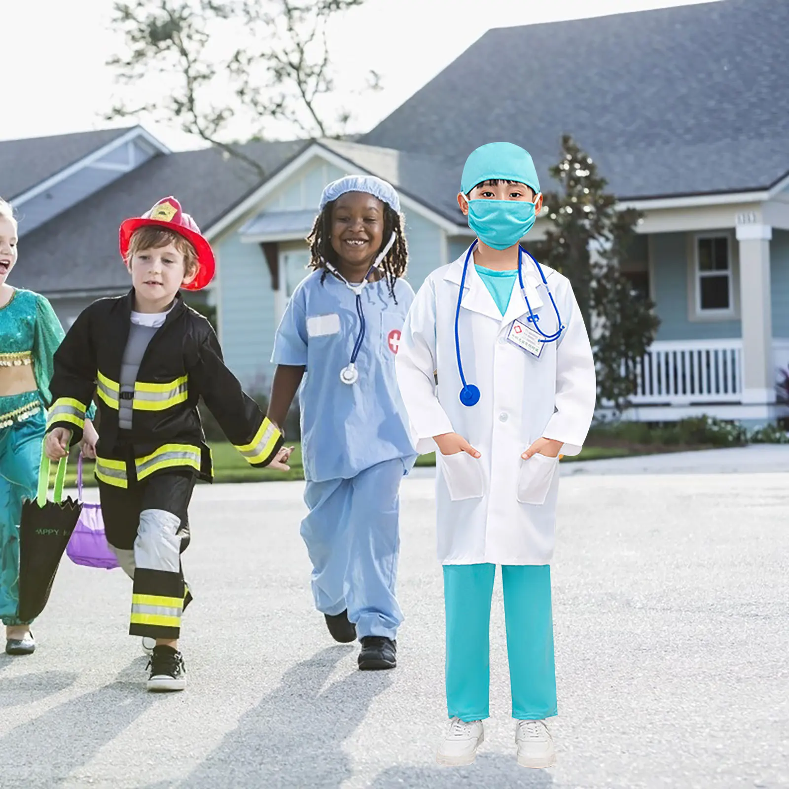 子供用ドクターコスチューム 洗える白衣ごっこ遊びコスプレアクセサリー子供用品ステージパフォーマンスドクターコスチューム