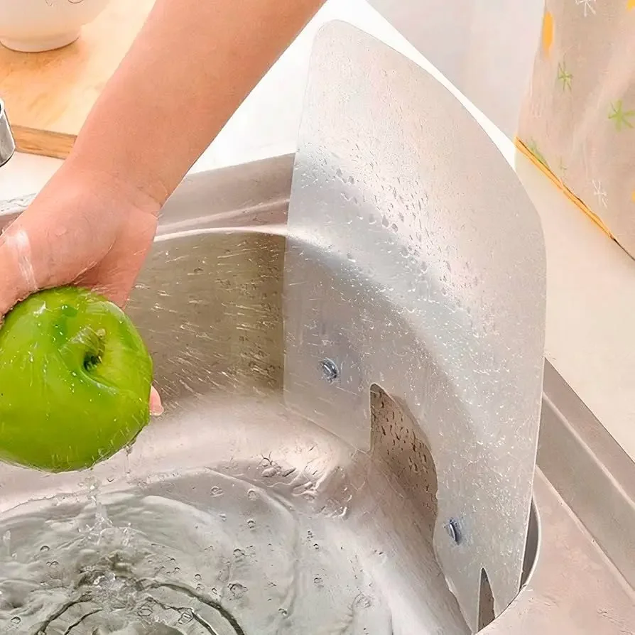 

1/2 Pc Kitchen Splash Guard with Suction Cups, Waterproof PVC Flaps for Dish & Produce Washing - Anti-Splash Screen (Durable)