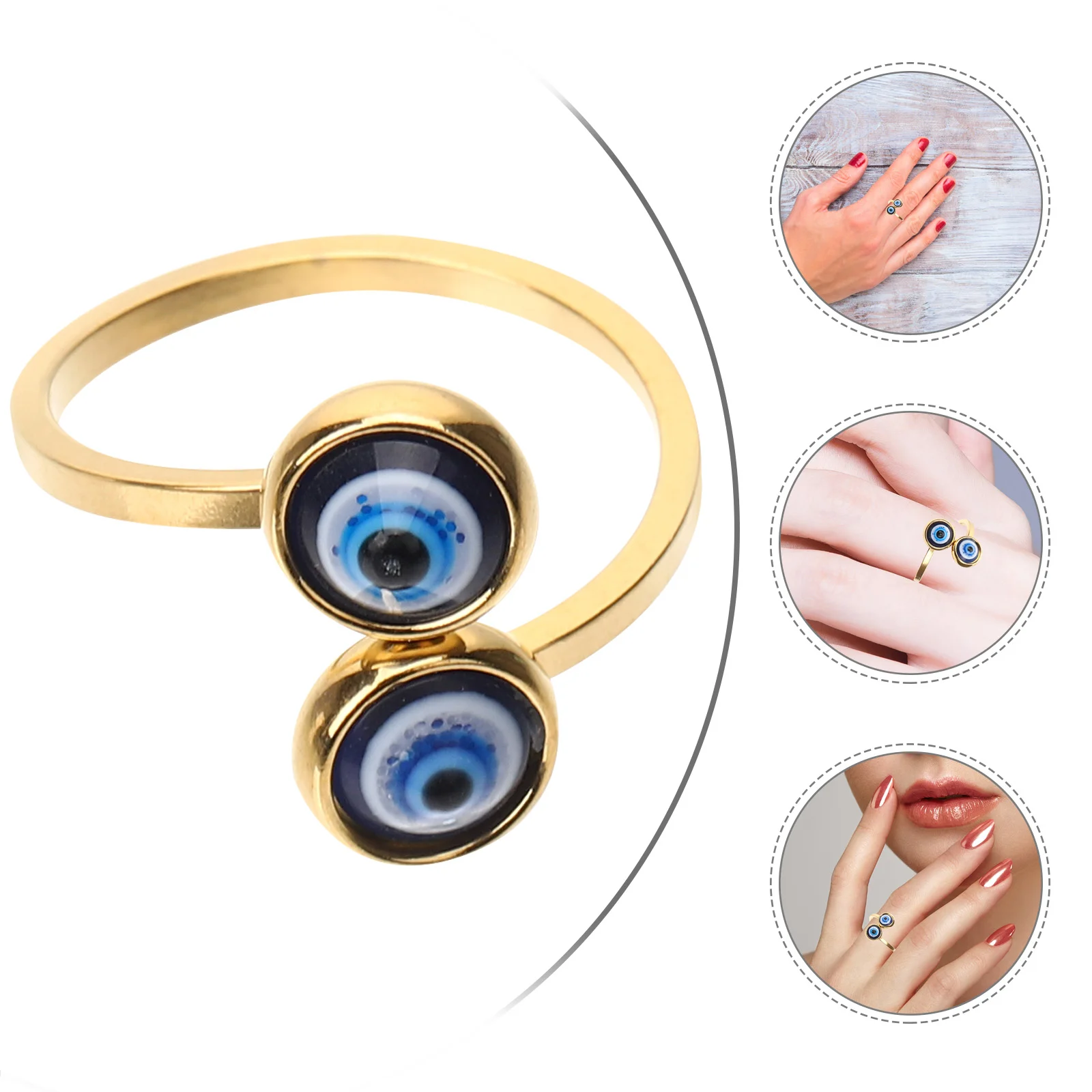 Demon Eye Ring Evil Finger Jewelry Gold Plated for Girls Statement Gift Rings Women Gilded Miss