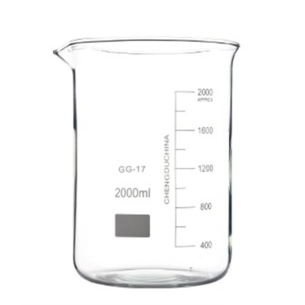 2000mL Glass Beaker Low Form New Chemical Lab Glassware Borosilicate Glass 3.3