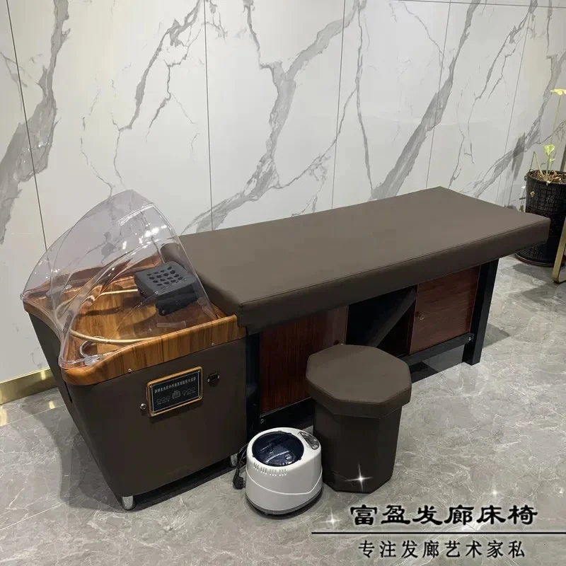 Push-pull shampoo bed for Thai Water Cycle hair treatment with fumigation and full massage, dedicated to hair salons