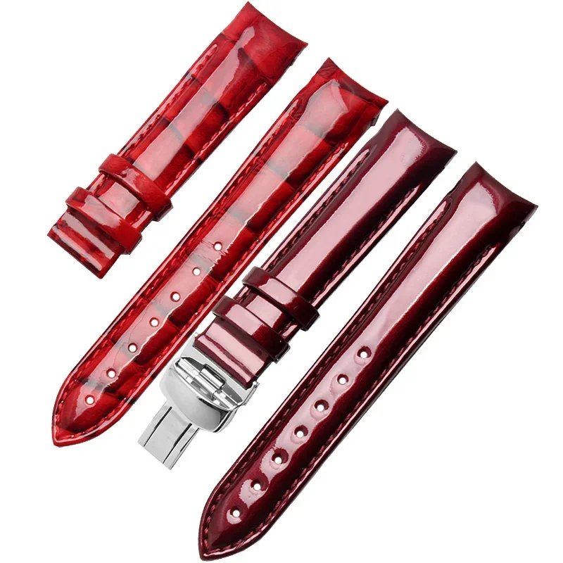 18mm Patent Leather Ladies Watch Strap for Tissot Watch Bands 1853 Woman Bracelets Female Belts for Couturier T035207 T035210A