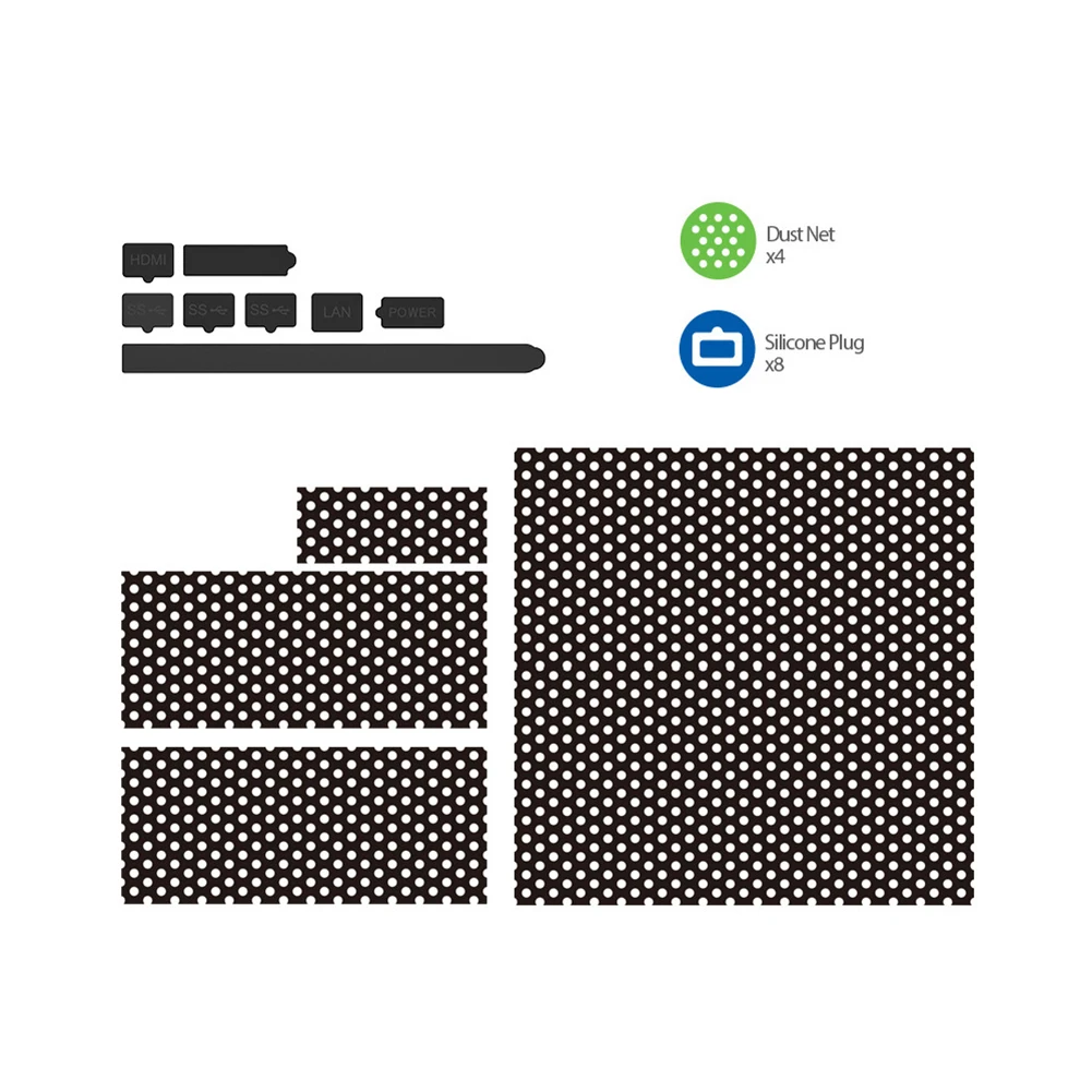 Silicone Dust Net with Dust Pulgs Dirty Prevent Mesh Anti-Dust Mesh  Case Cover for Xbox Series X Game Console