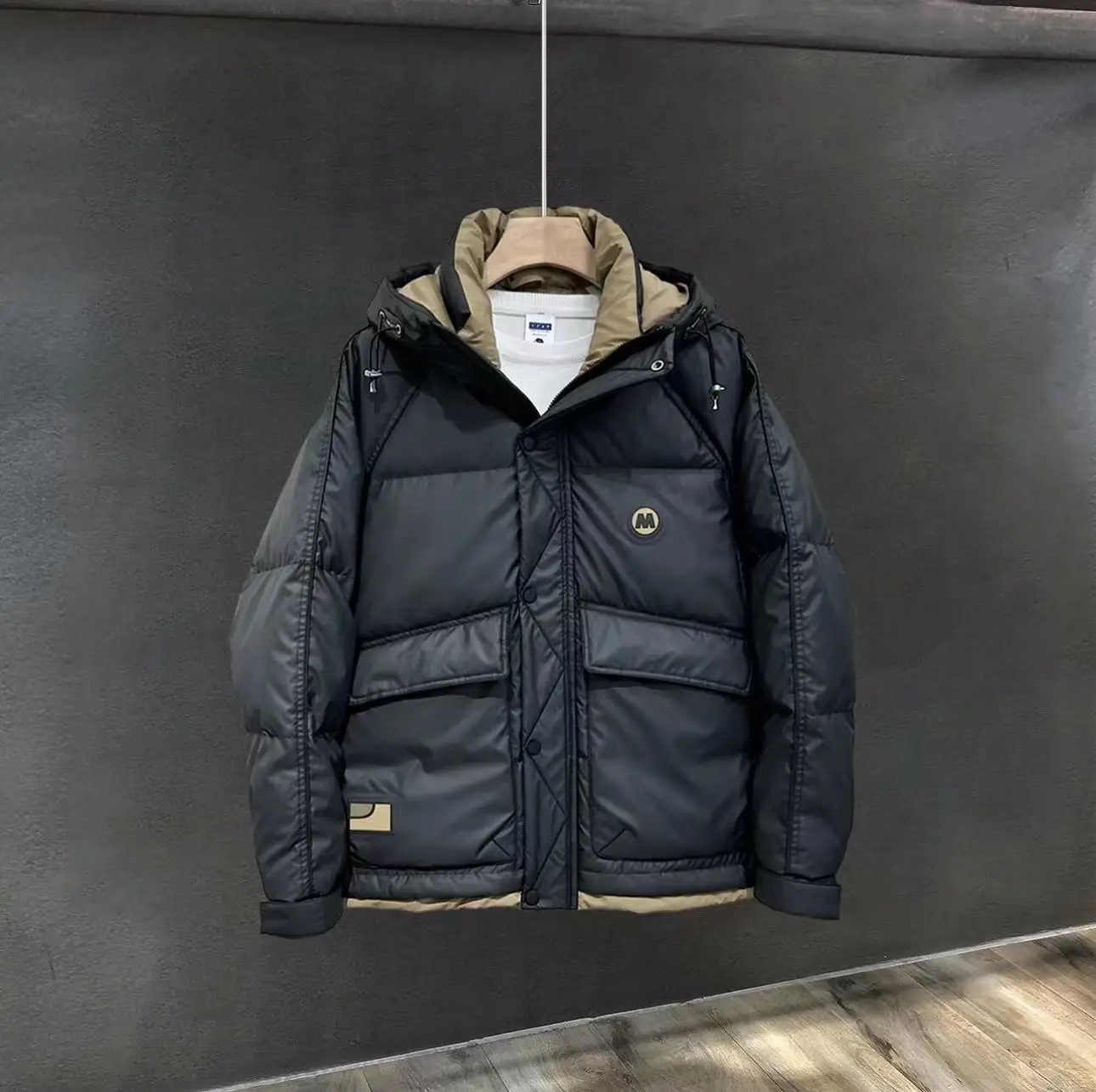 Winter Ongewassen Donsjack Met Capuchon Voor Heren Streetwear Koreaanse Stijl Trendy Werkkleding Dik Koud Bestendig Warm Eend Donsjack