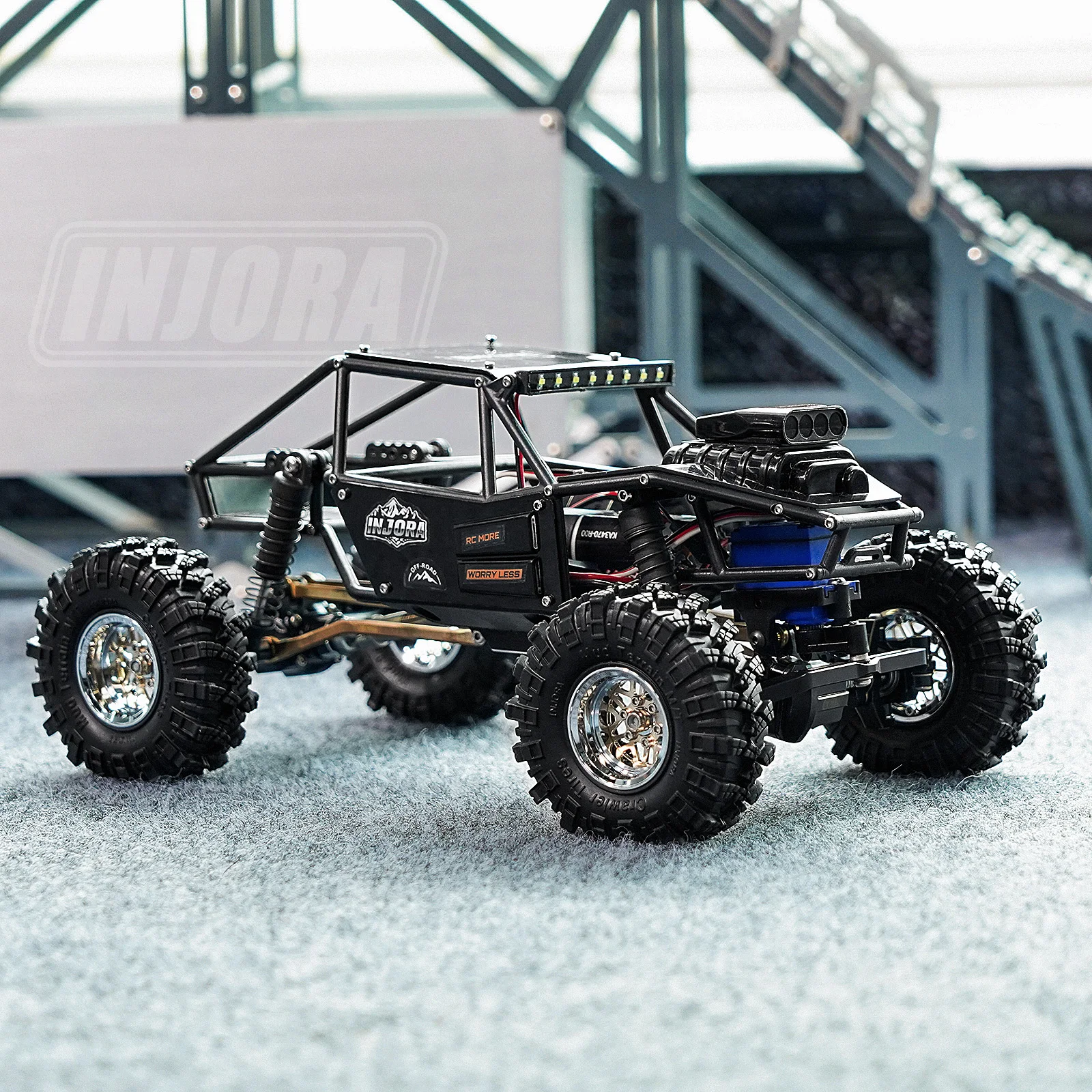 Carrocería INJORA BUG18 Con Chasis Universal LCG De Aluminio Para 1/18 RC Crawler – Compatible Con TRX4M Y Motores Brushless