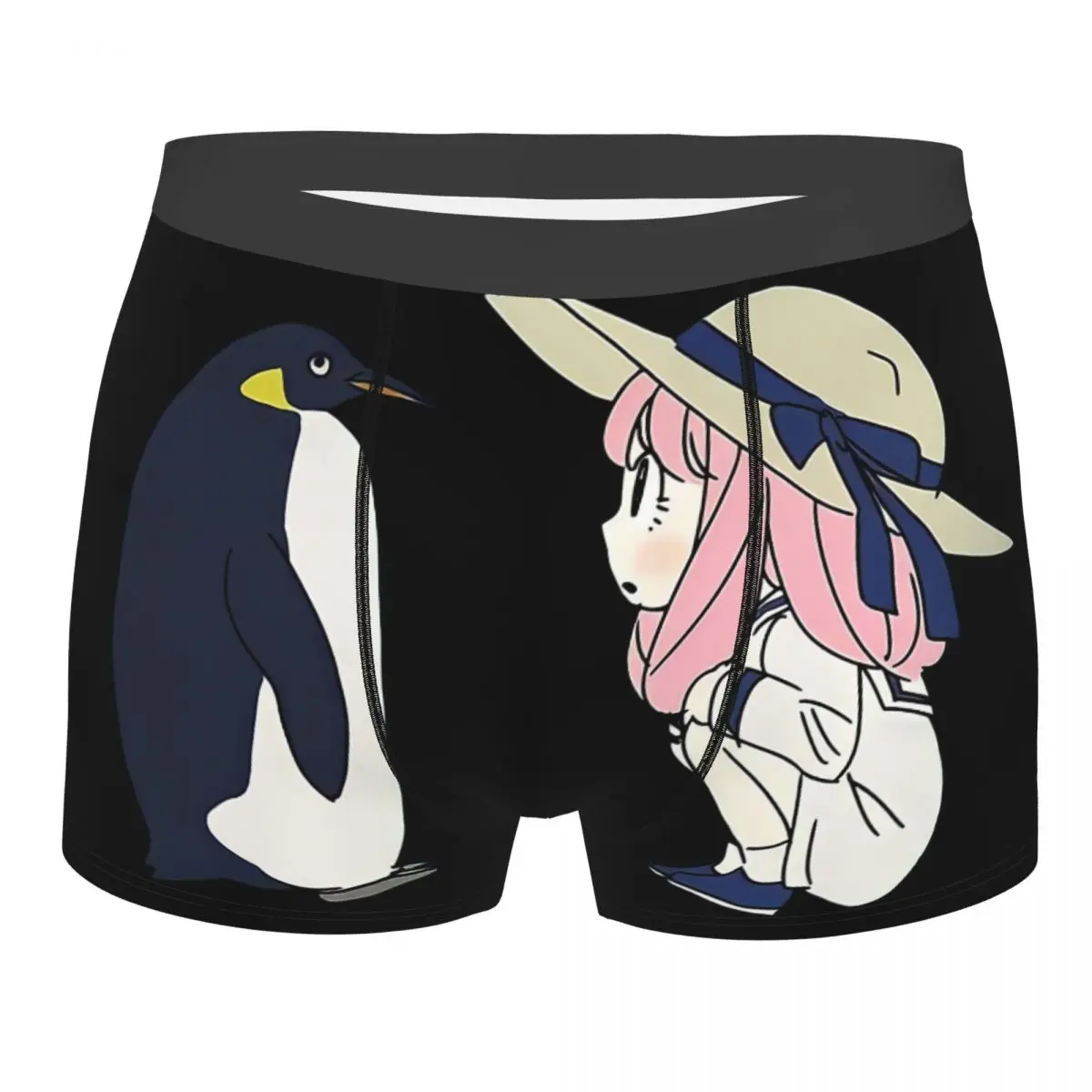 

Anya With Cute Penguin Active Underpants Breathbale Panties Male Underwear Print Shorts Boxer Briefs