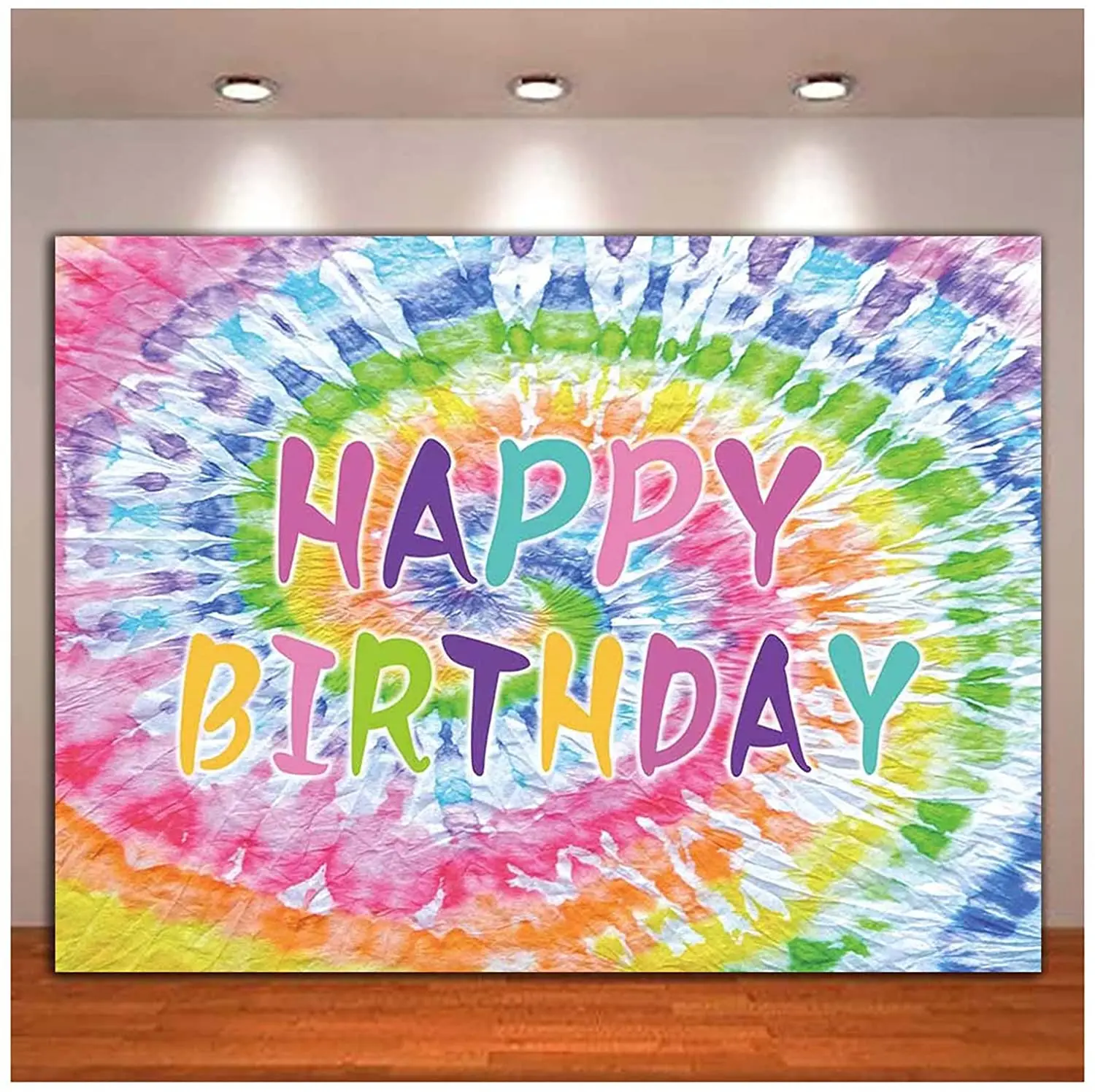 

Colorful Spiral Tie Dye Happy Birthday Theme Photography Backdrops Kids Girls Rainbow Theme Happy Bady Decor Photo Background