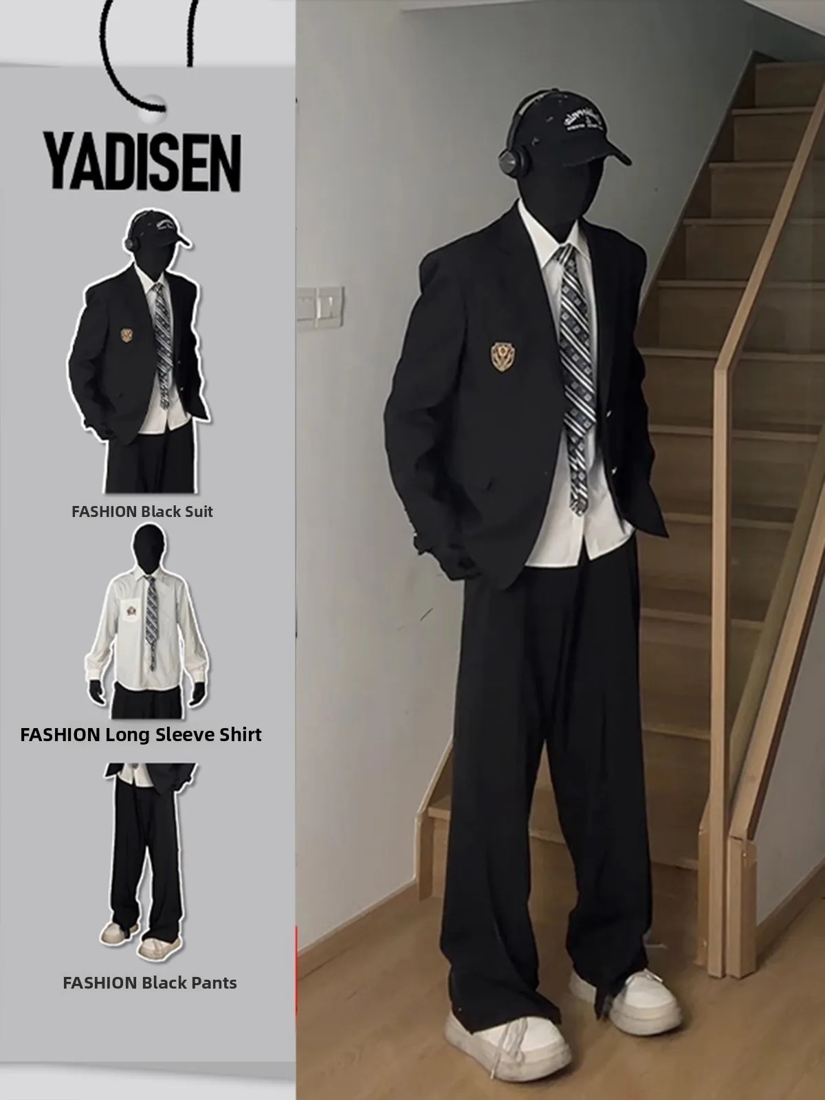 

Повседневный мужской костюм-двойка (пиджак и брюки) для весны и осени, в университетском стиле, премиум-класса, для комфортного отдыха