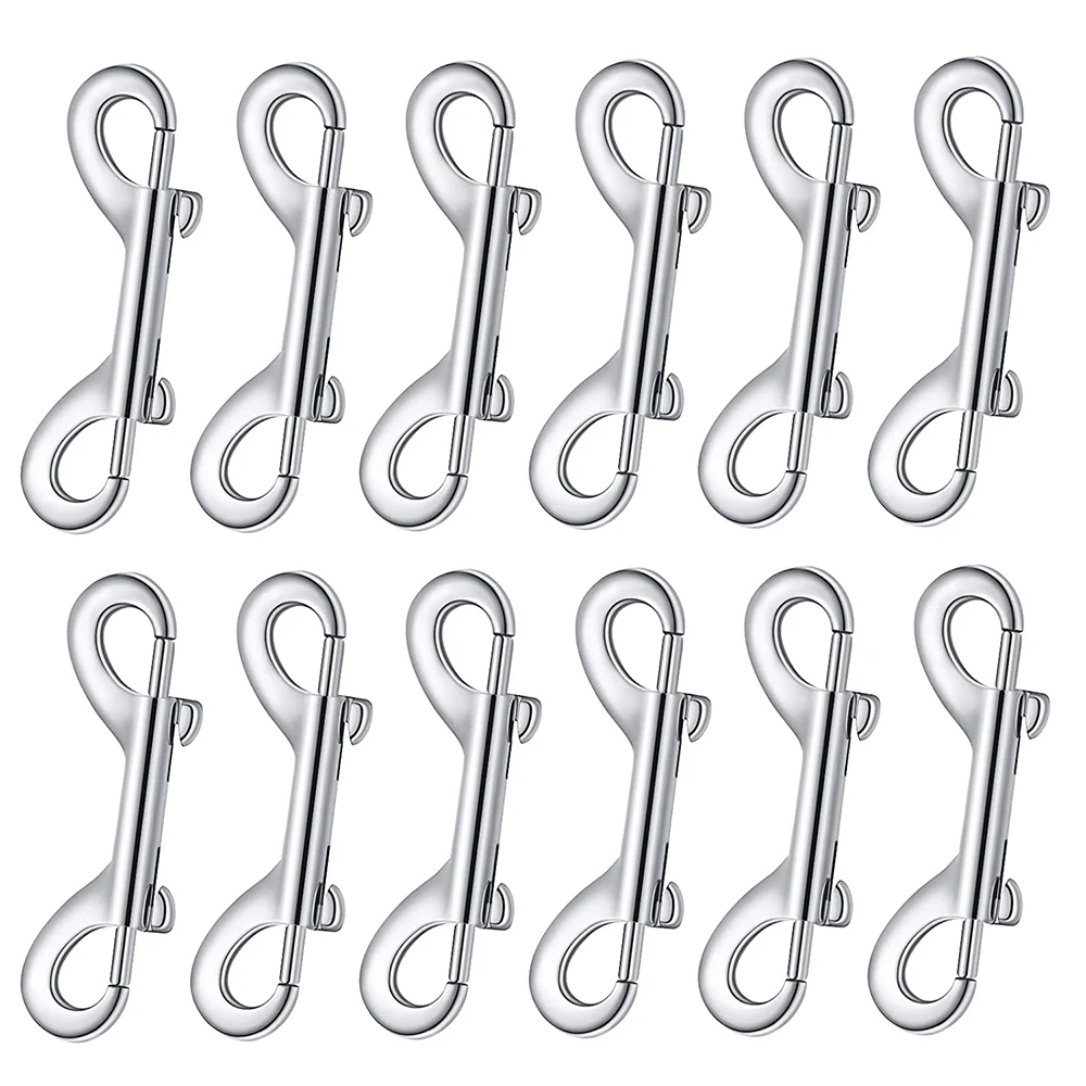 

5/10Pcs Double Ended Bolt Snap Hook, Zinc Alloy Nickel Plated Trigger Chain Key Holder Metal Clip Feed Buckets Dog Leash Collar