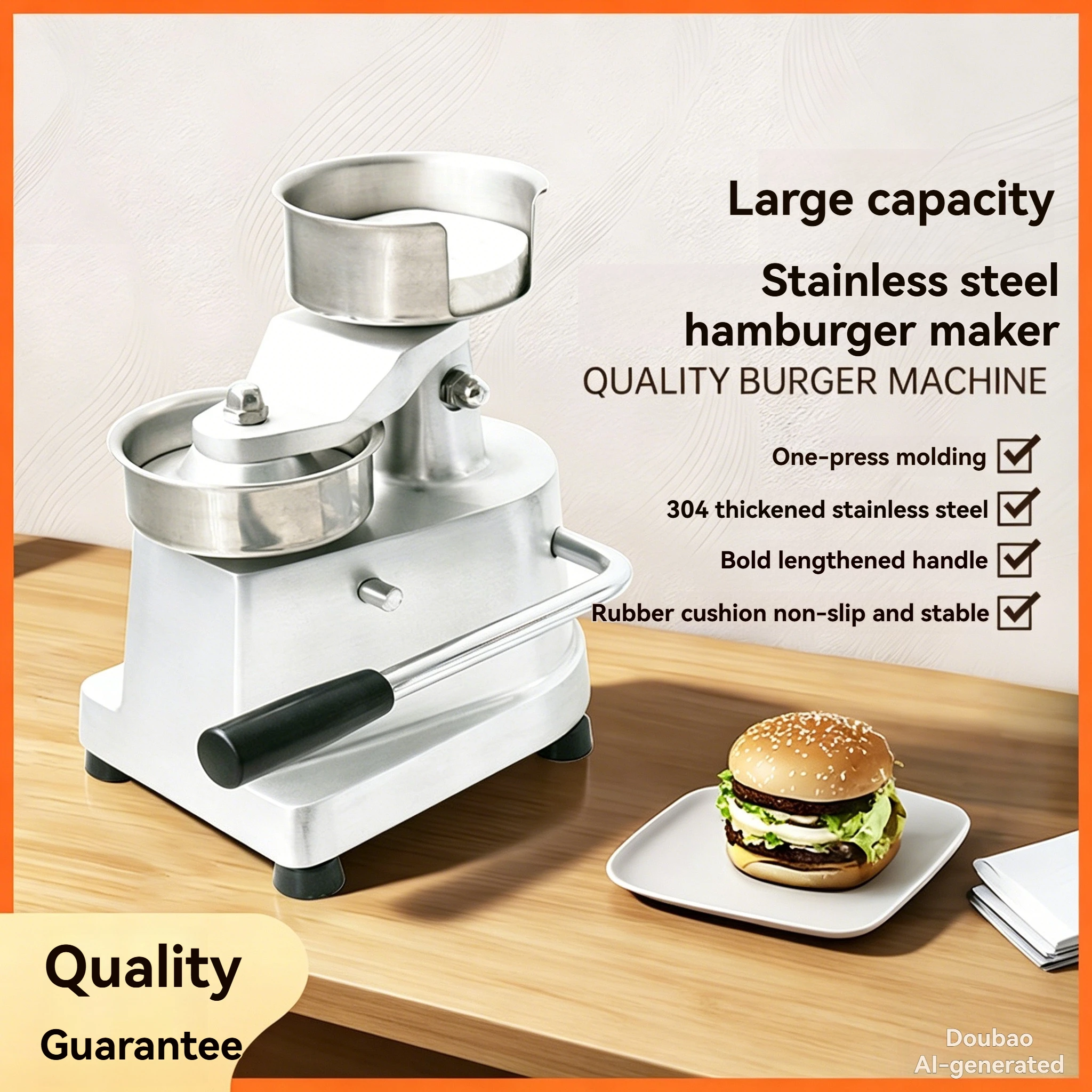 Commercial Manual Hamburger Patty Maker 100/130/150mm Round Beef Chicken Burger Patty Press for Snack Bar