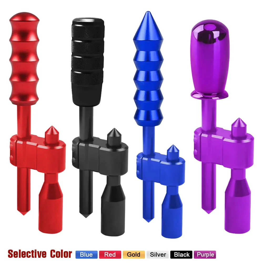 Universal Aluminum H-Type Adjustable Gear Shift Extension Rod - Shifter Knob with 3 Thread Adapters Car Accessories