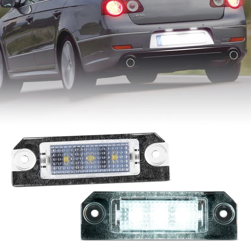 2Pcs White LED Number License Plate Light For VW Golf MK4/MK5 Lupo Polo 9N Passat 3C B6 Limousine Rerplace OEM 3C5943021