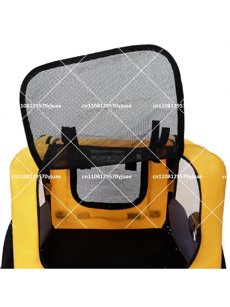 Pet Bike Trailer Dog Cart for Small Medium Dogs, Easy Fold Frame, Outdoor Travel Stroller