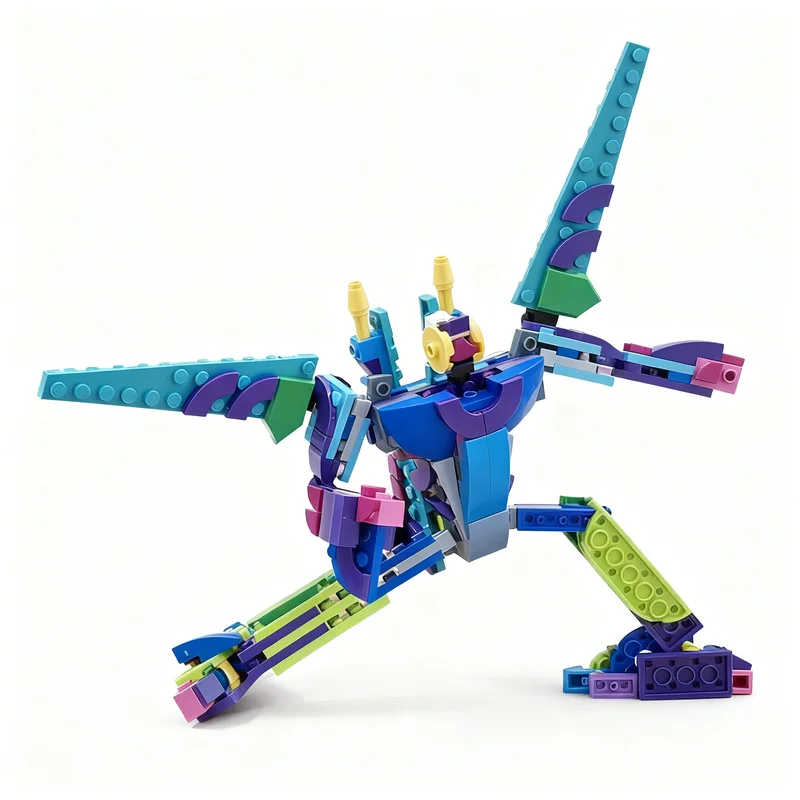 214pcs MOC Creator 3 1 Transformer Cybertronian Jet Brainstorm Model Toys Building Blocks Construction Christmas Gifts DIY Idea