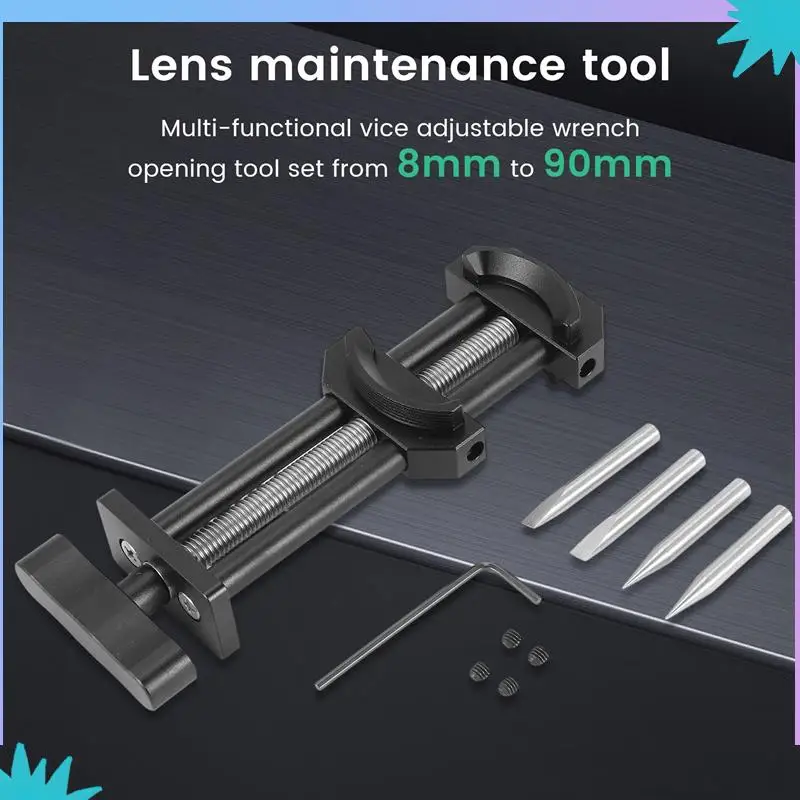 ABZW 렌즈 수리 도구 22Mm-110Mm 렌즈 필터 링 스패너 렌치 오픈 도구 세트 8Mm ~ 90Mm 용 다기능 바이스