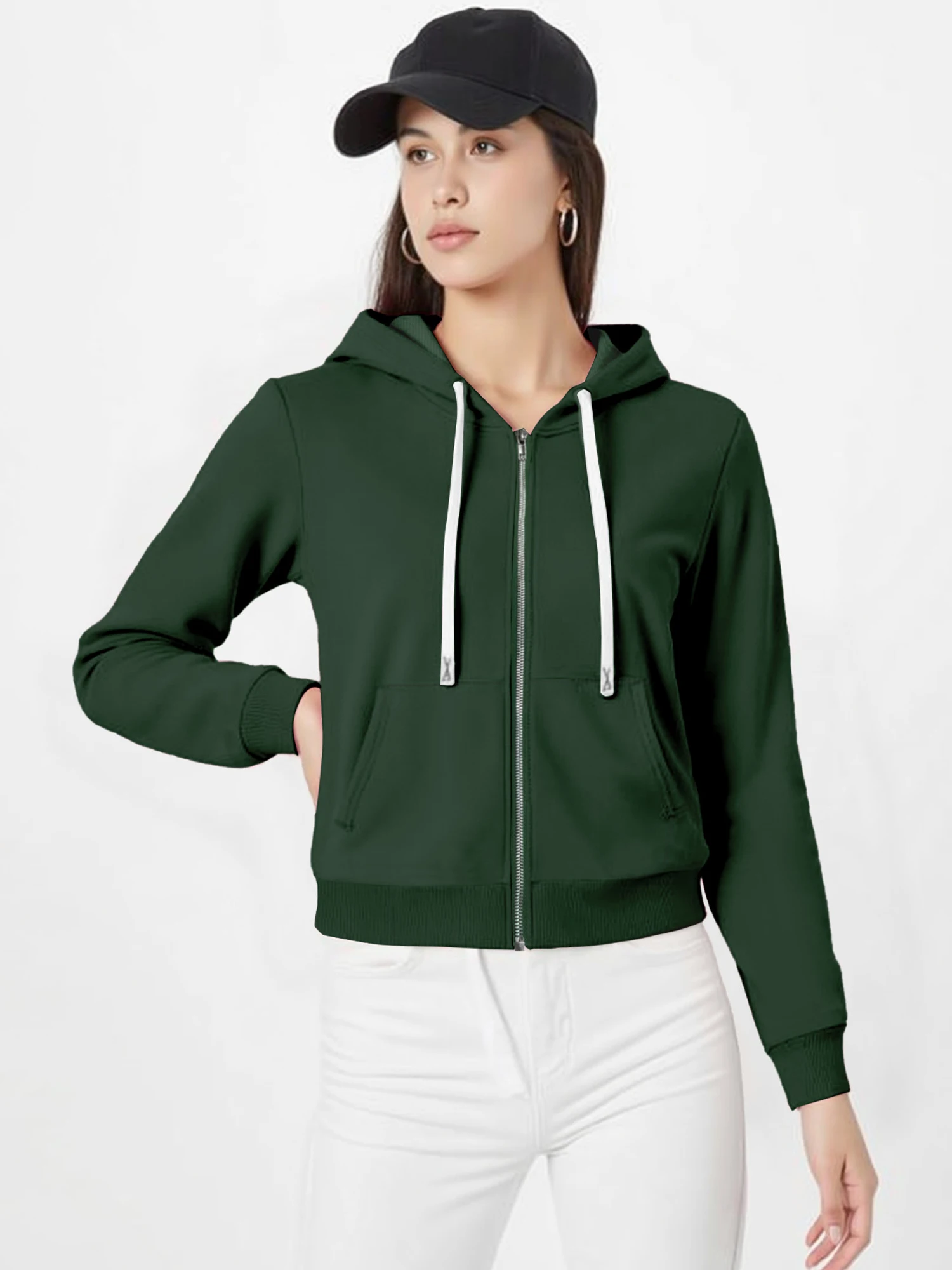 

Укороченное худи на молнии в стиле стритвир для женщин с эластичными манжетами на высокой талии, из дышащей мягкой ткани, для повседневной носки, активного отдыха и спорта